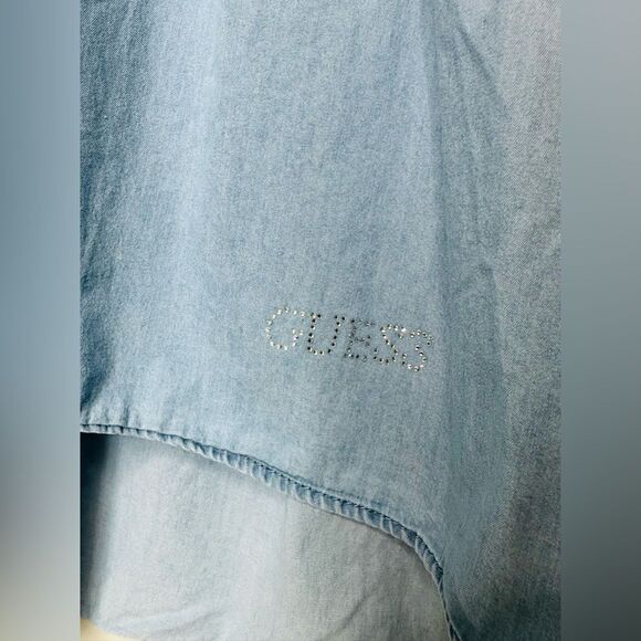 Guess Girls Sleeveless Blue Denim Dress Small (7-8) - Picture 5 of 7